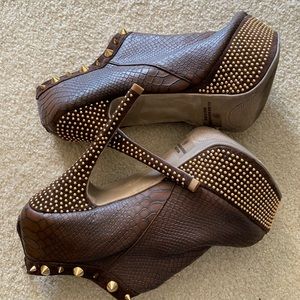 Women's Heels Stiletto Heel Peep Toe Gold Rivet